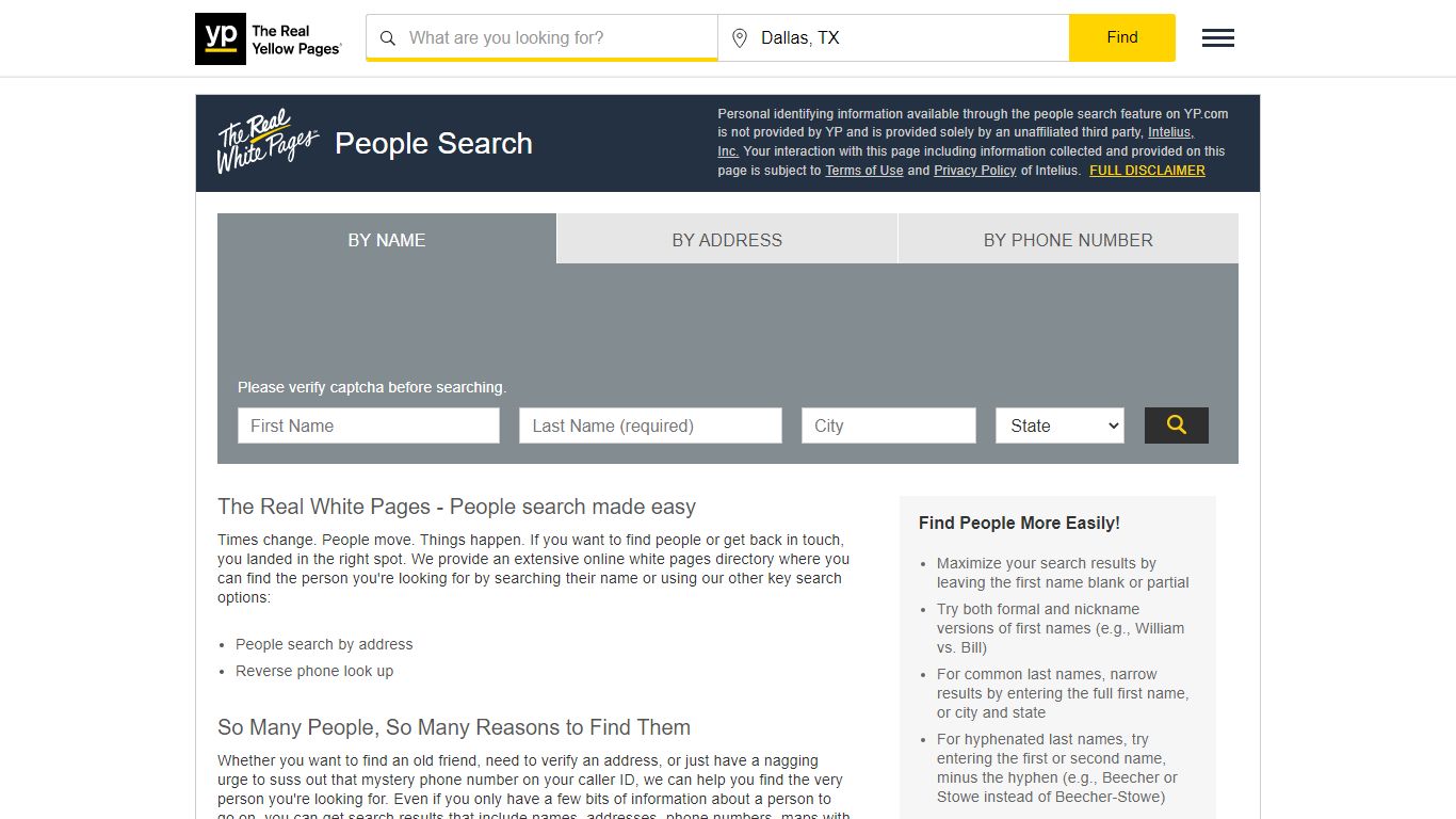 White Pages - People Search & Find Phone Numbers - YP.com